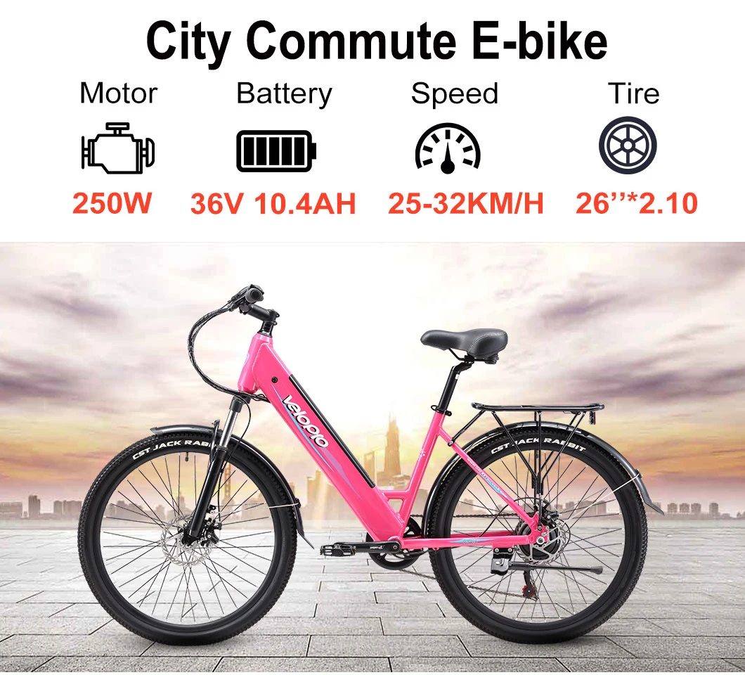 36V 48V Urban Ebike City Electric Cycle with Hidden Battery 26inch E Bicycle Electric Bike for Adults Sample Customization
