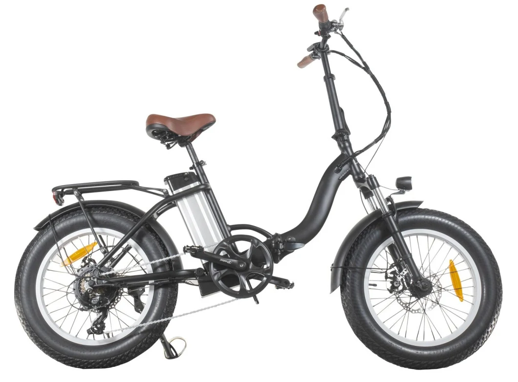 20 Inch Step-Through Fat Tire Foldable Beach Cruiser Electric City Bike with Lithium Battery